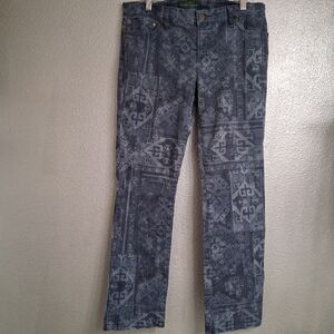 LRL Southwestern Aztec Print Denim Jeans    Size 10
